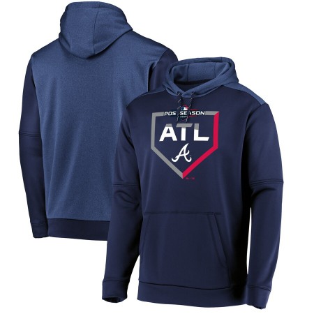 Men's Atlanta Braves Navy 2019 Postseason Dugout Pullover Hoodie