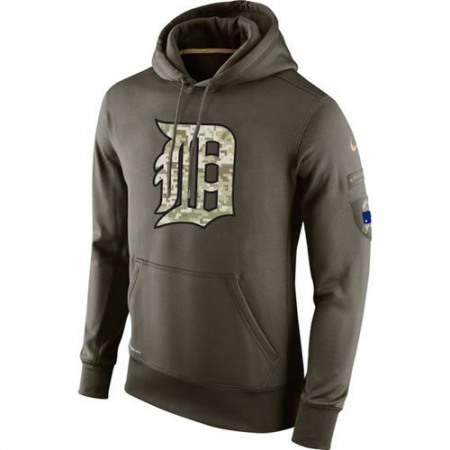 Men's Detroit Tigers Olive Salute To Service KO Performance Hoodie