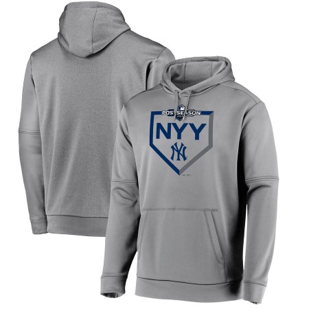 Men's New York Yankees Gray 2019 Postseason Dugout Pullover Hoodie