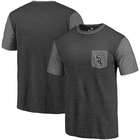 Men's Chicago White Sox Branded Black-Heather Gray Refresh Pocket T-Shirt