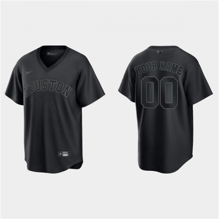 Men's Houston Astros ACTIVE Player Custom Black Pitch Black Fashion Replica Stitched Jersey Men's Houston Astros ACTIVE Player Custom Black Pitch Black Fashion Replica Stitched Jersey