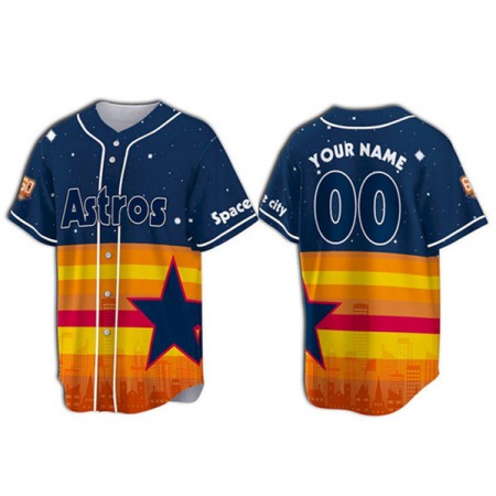Men's Houston Astros Customized Rainbow Stitched Baseball Jersey Men's Houston Astros Customized Rainbow Stitched Baseball Jersey