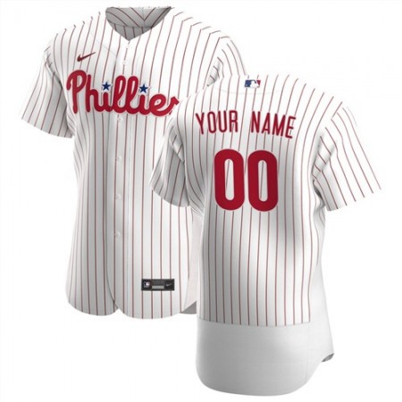 Men's Philadelphia Phillies White Customized Stitched MLB Jersey Men's Philadelphia Phillies White Customized Stitched MLB Jersey