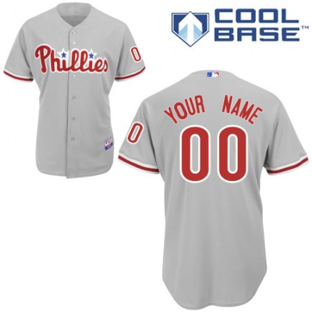 Phillies Personalized Authentic Grey Cool Base MLB Jersey Phillies Personalized Authentic Grey Cool Base MLB Jersey