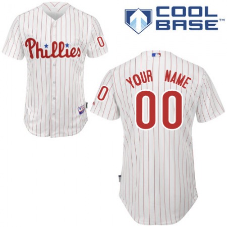 Phillies Personalized Authentic White Red Strip Cool Base MLB Jersey Phillies Personalized Authentic White Red Strip Cool Base MLB Jersey