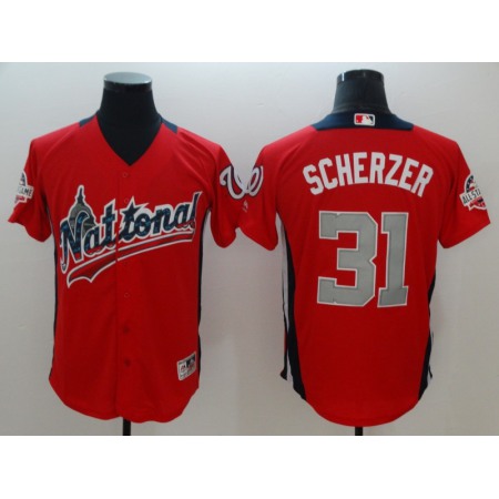 National League #31 Scherzer Red 2018 MLB All-Star Game Home Run Derby Jersey