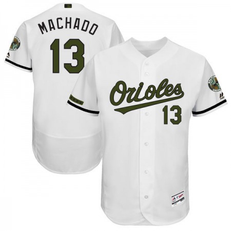 Men's Baltimore Orioles #13 Manny Machado White 2017 Memorial Day Authentic Collection Flex Base Player Stitched MLB Jersey