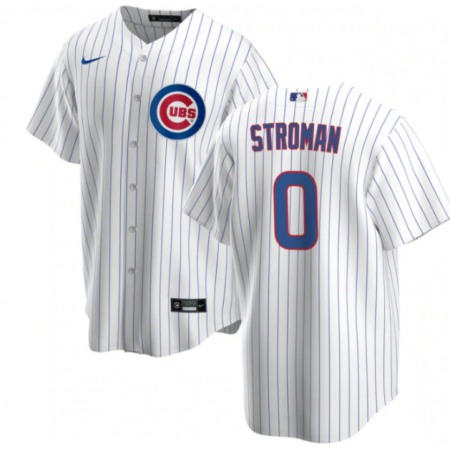Men's Chicago Cubs #0 Marcus Stroman White Cool Base Stitched Baseball Jersey