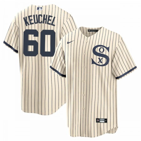 Men's Chicago White Sox #60 Dallas Keuchel 2021 Cream/Navy Name&Number Field of Dreams Cool Base Stitched Jersey Men's Chicago White Sox #60 Dallas Keuchel 2021 Cream/Navy Name&Number Field of Dreams Cool Base Stitched Jersey