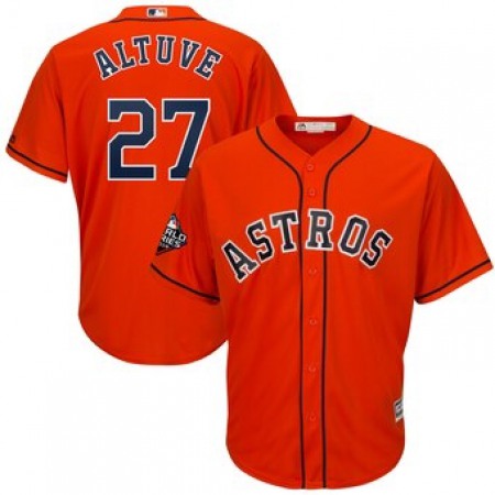 Men's Houston Astros #27 Jose Altuve Orange 2019 World Series Bound Cool Base Stitched MLB Jersey