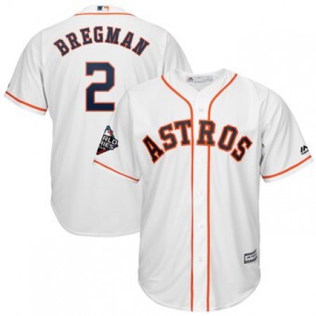 Men's Houston Astros #2 Alex Bregman White 2019 World Series Bound Cool Base Stitched MLB Jersey