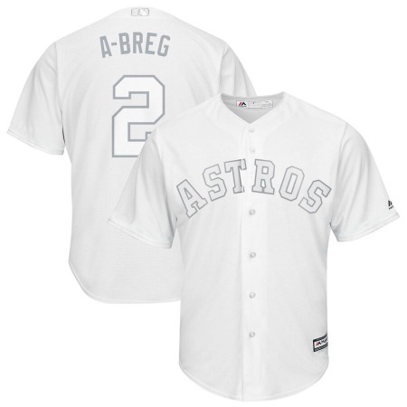 Men's Houston Astros #2 Alex Bregman "A-Breg" White 2019 Players' Weekend Pick-A-Player Replica Roster Stitched MLB Jersey