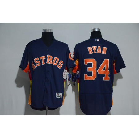 Men's Houston Astros #34 Nolan Ryan Alternate Navy Flex Base Authentic Collection Stitched MLB Jersey