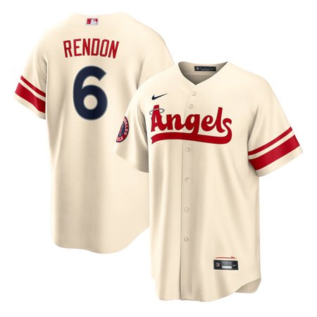 Men's Los Angeles Angels #6 Anthony Rendon 2022 Cream City Connect Cool Base Stitched Jersey