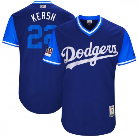Men's Los Angeles Dodgers #22 Clayton Kershaw "Kersh" Royal/Light Blue 2018 Players' Weekend Authentic Stitched MLB Jersey