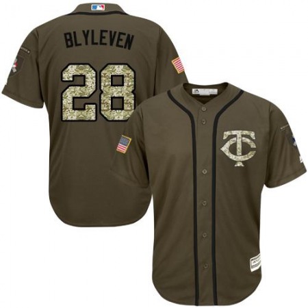 Twins #28 Bert Blyleven Green Salute to Service Stitched MLB Jersey