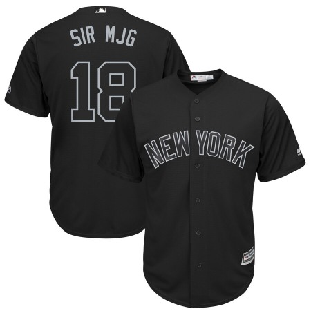Men's New York Yankees#18 Didi Gregorius "Sir MJG" Black 2019 Players' Weekend Replica Player Stitched MLB Jersey
