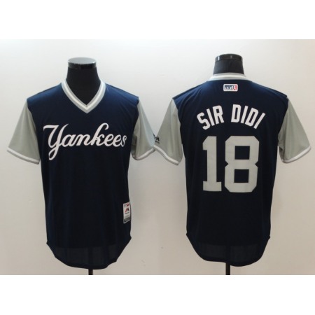 Men's New York Yankees #18 Didi Gregorius Sir Didi Navy 2017 Players Weekend Stitched MLB Jersey