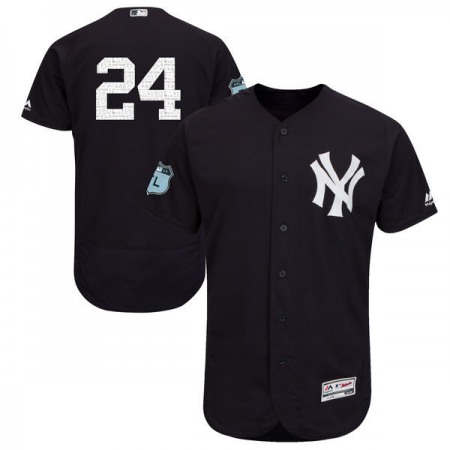 Men's New York Yankees #24 Gary Sanchez Navy 2017 Spring Training Authentic Flex Base Player Stitched MLB Jersey