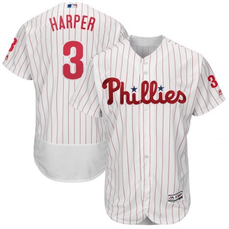 Men's Philadelphia Phillies #3 Bryce Harper White Flex Base Stitched MLB Jersey