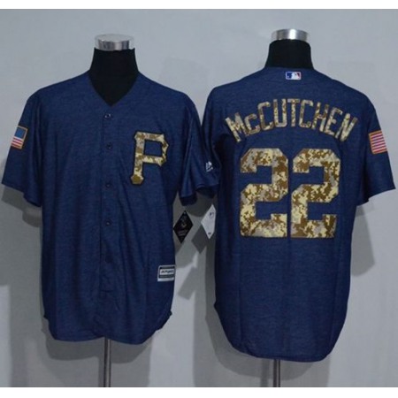 Pirates #22 Andrew McCutchen Denim Blue Salute to Service Stitched MLB Jersey