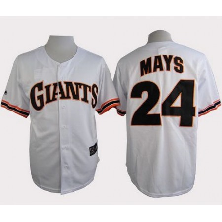 Giants #24 Willie Mays White 1989 Turn Back The Clock Stitched MLB Jersey