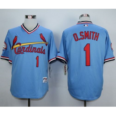 Cardinals #1 Ozzie Smith Blue 1982 Turn Back The Clock Stitched MLB Jersey