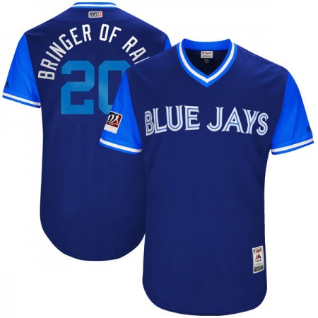 Men's Toronto Blue Jays #20 Josh Donaldson "Bringer of Rain" Light Blue/Royal Players Weekend Classic Stitched MLB Jersey