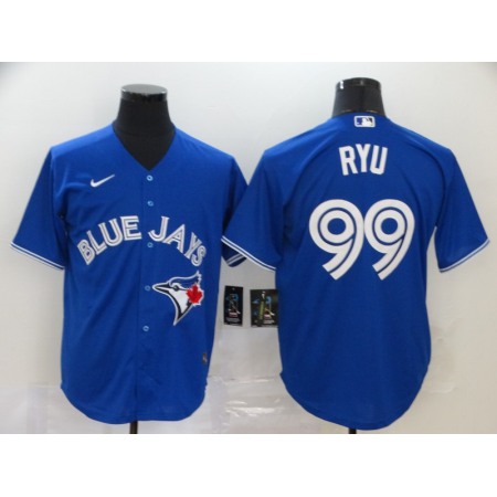 Men's Toronto Blue Jays #99 Hyun-jin Ryu Blue Cool Base Stitched MLB Jersey