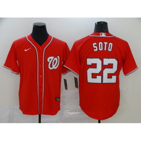 Men's Washington Nationals #22 Juan Soto Red Cool Base Stitched MLB Jersey