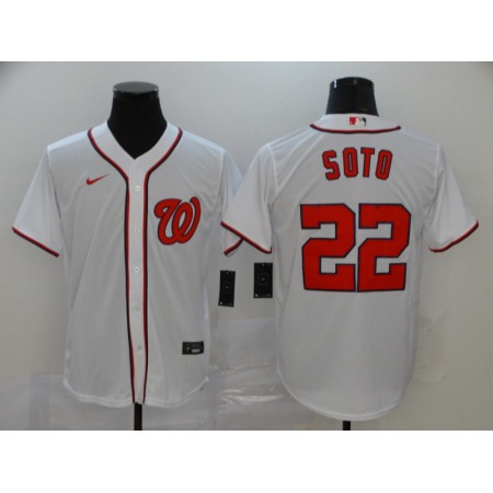 Men's Washington Nationals #22 Juan Soto White Cool Base Stitched MLB Jersey