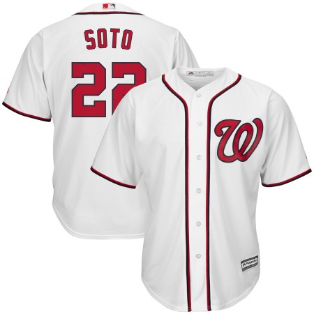 Men's Washington Nationals #22 Juan Soto White Cool Base Stitched MLB Jersey