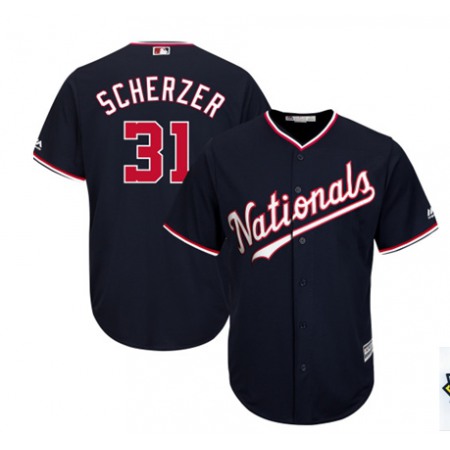 Men's Washington Nationals #31 Max Scherzer Navy 2019 Cool Base Stitched MLB Jersey