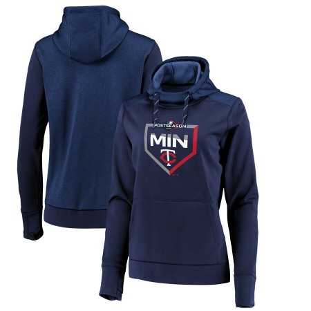Women's Minnesota Twins Navy 2019 Postseason Dugout Pullover Hoodie(Run Small)