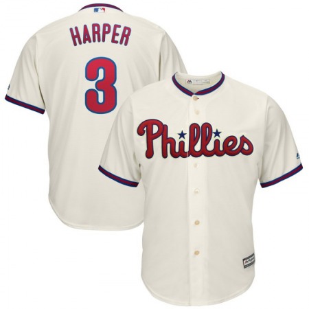 Youth Philadelphia Phillies #3 Bryce Harper White Home Cool Base Stitched MLB Jersey