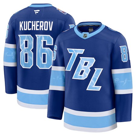 Men's Tampa Bay Lightning #86 Nikita Kucherov Blue 2026 NHL Stadium Series Premium Jersey