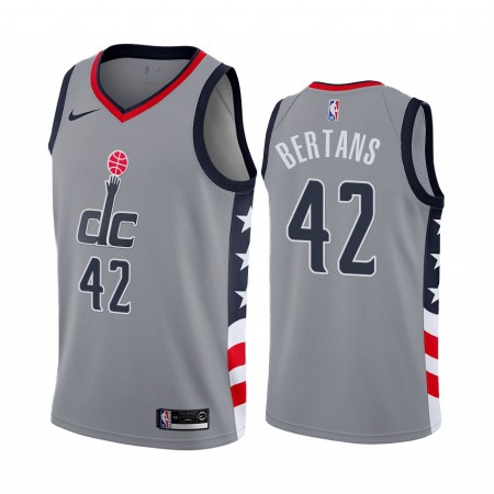 Men's Washington Wizards #42 Davis Bertans Grey City Edition Stitched Jersey Men's Washington Wizards #42 Davis Bertans Grey City Edition Stitched Jersey