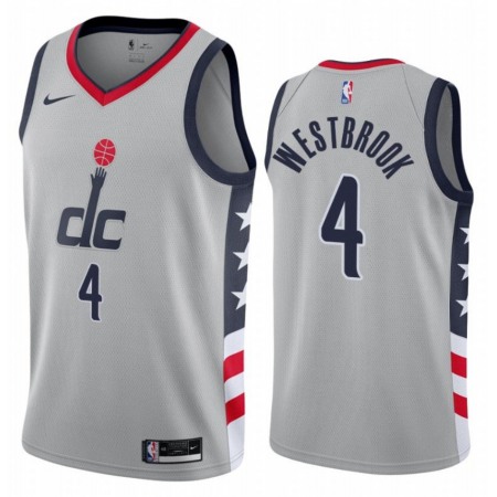 Men's Washington Wizards #4 Russell Westbrook Grey City Edition Stitched Jersey Men's Washington Wizards #4 Russell Westbrook Grey City Edition Stitched Jersey