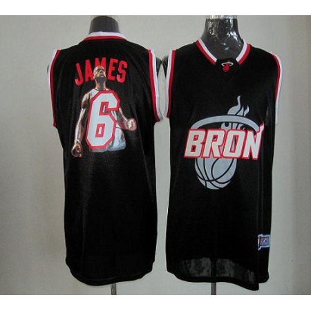 Heat #6 LeBron James Black Athletic Notorious Fashion Stitched NBA Jersey