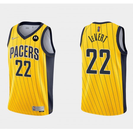 Men's Indiana Pacers #22 Caris LeVert Yellow Swingman Stitched Jersey Men's Indiana Pacers #22 Caris LeVert Yellow Swingman Stitched Jersey