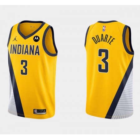 Men's Indiana Pacers #3 Chris Duarte Yellow Swingman Stitched Jersey Men's Indiana Pacers #3 Chris Duarte Yellow Swingman Stitched Jersey