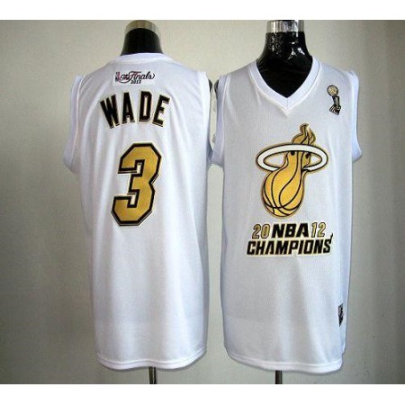 Heat #3 Dwyane Wade White 2012 NBA Champions Stitched NBA Jersey