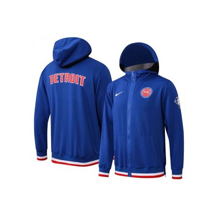 Men's Detroit Pistons 75th Anniversary Royal Performance Showtime Full-Zip Hoodie Jacket