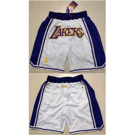 Men's Los Angeles Lakers White Shorts (Run Small)
