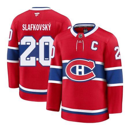 Men's Montreal Canadiens #20 Juraj Slafkovsky Red Home Premium Jersey