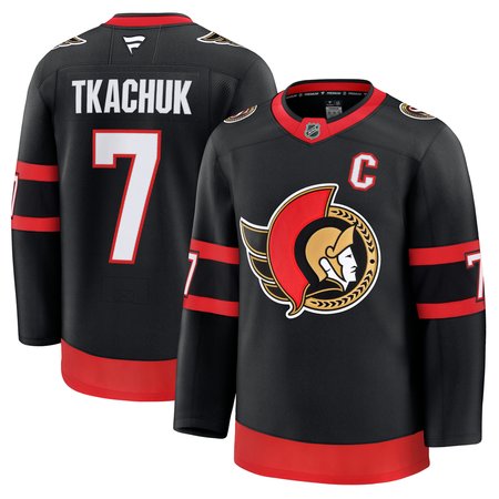 Men's Ottawa Senators #7 Brady Tkachuk Black Home Premium Player Jersey
