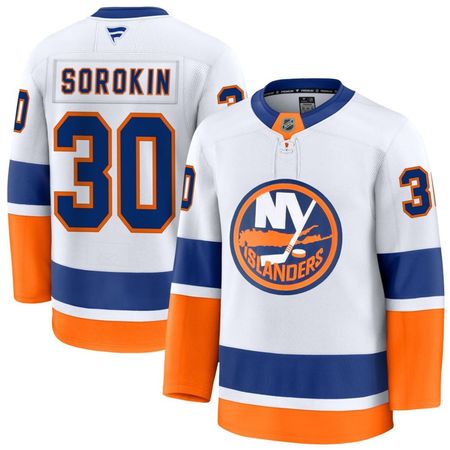 Men's New York Islanders #30 Ilya Sorokin White Away Premium Jersey