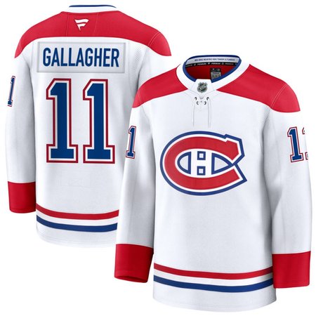 Men's Montreal Canadiens #11 Brendan Gallagher White Away Premium Jersey