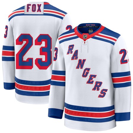 Men's New York Rangers #23 Adam Fox White Away Premium Custom Jersey