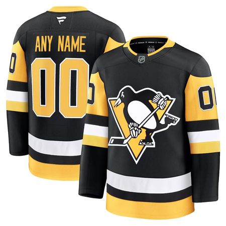 Men's Pittsburgh Penguins Black Home Premium Custom Jersey